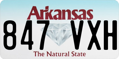 AR license plate 847VXH