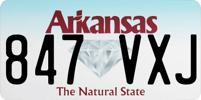AR license plate 847VXJ