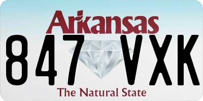 AR license plate 847VXK