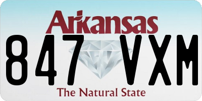 AR license plate 847VXM