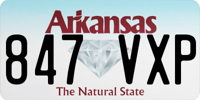 AR license plate 847VXP