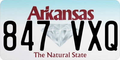AR license plate 847VXQ