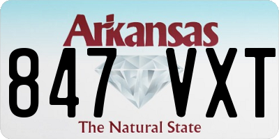 AR license plate 847VXT