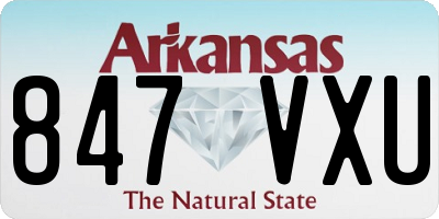 AR license plate 847VXU