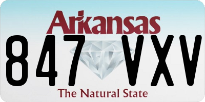 AR license plate 847VXV