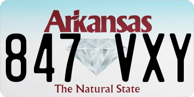 AR license plate 847VXY