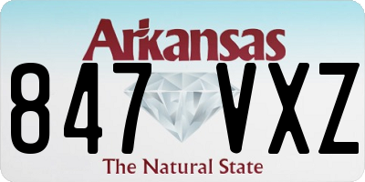 AR license plate 847VXZ