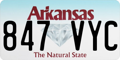 AR license plate 847VYC