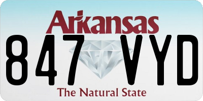 AR license plate 847VYD
