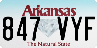 AR license plate 847VYF