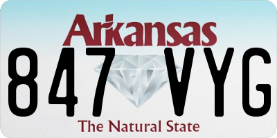 AR license plate 847VYG