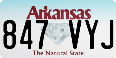 AR license plate 847VYJ