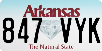 AR license plate 847VYK