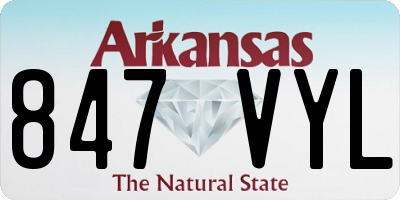 AR license plate 847VYL