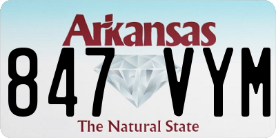 AR license plate 847VYM