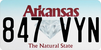 AR license plate 847VYN