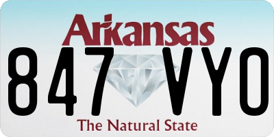 AR license plate 847VYO