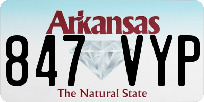AR license plate 847VYP