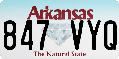 AR license plate 847VYQ