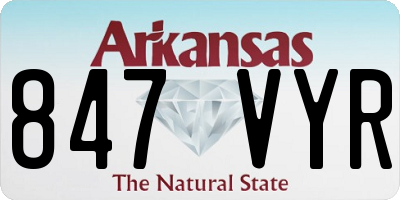 AR license plate 847VYR