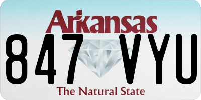 AR license plate 847VYU