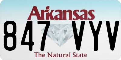 AR license plate 847VYV