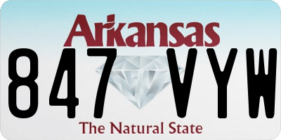 AR license plate 847VYW