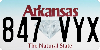 AR license plate 847VYX