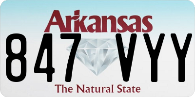 AR license plate 847VYY