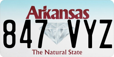 AR license plate 847VYZ
