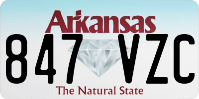 AR license plate 847VZC