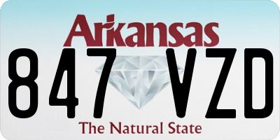 AR license plate 847VZD