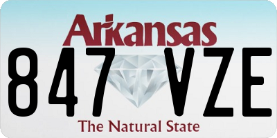 AR license plate 847VZE