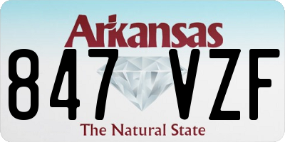 AR license plate 847VZF