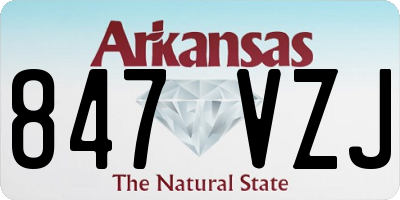 AR license plate 847VZJ