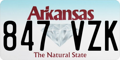 AR license plate 847VZK