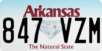 AR license plate 847VZM