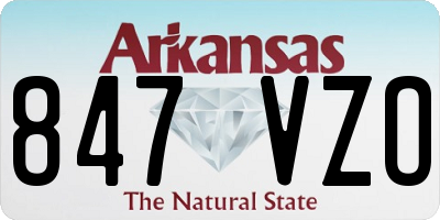AR license plate 847VZO