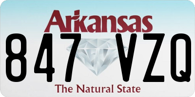 AR license plate 847VZQ