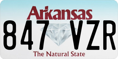 AR license plate 847VZR