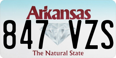 AR license plate 847VZS