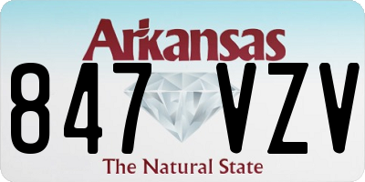 AR license plate 847VZV