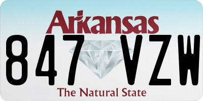 AR license plate 847VZW