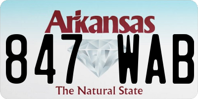 AR license plate 847WAB