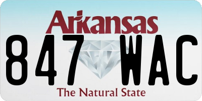 AR license plate 847WAC