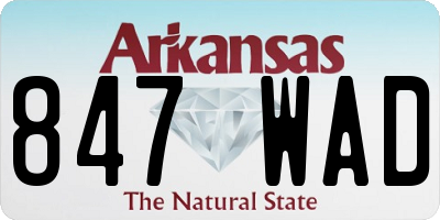 AR license plate 847WAD