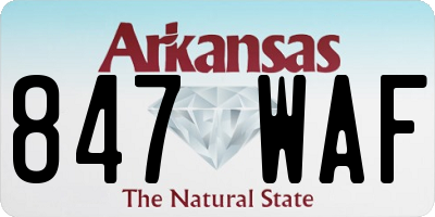 AR license plate 847WAF