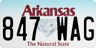 AR license plate 847WAG