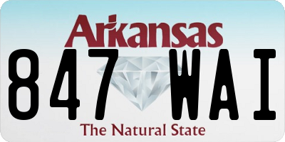 AR license plate 847WAI