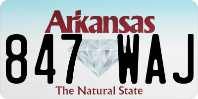 AR license plate 847WAJ